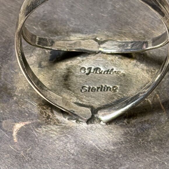Cj Signed Jewelry - Etsy Canada Statement Native Signed C.J. Butler Moonstone & Heart Agate Size 10.25 Sterling